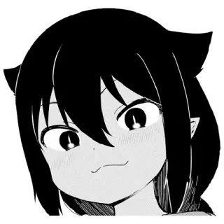 😄 Anime, Manga, Słodkie, Dziewczyna, Kocie uszy, Rumieniec telegram sticker