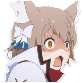 😱 Felix Argyle Re:Zero Anime, Gatto, Carino, Imbarazzato, Paura telegram sticker