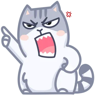 😐 gato, bravo, desenho animado, animal, expressão, fofo telegram sticker