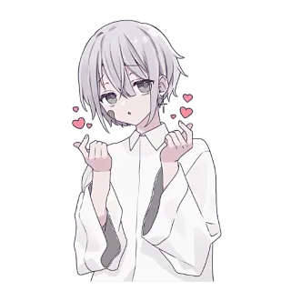 😍 Anime, Kawaii, Fofo, Corações, Personagem whatsapp sticker