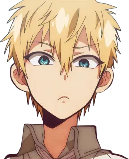 🤨 Minamoto Kou Toilet-bound Hanako-kun Anime, Chico, Pelo rubio, Joven, Personaje, Manga telegram sticker