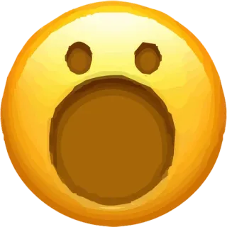 😮 Emoji, Schockiert, Überrascht, Gelbes Gesicht, Offener Mund whatsapp sticker