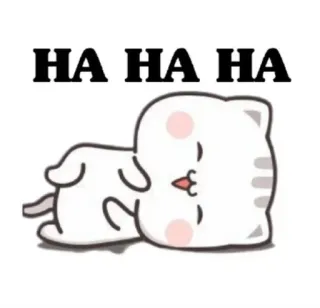 😂 HA HA HA HA gato, rindo, engraçado, fofo, meme, haha telegram sticker