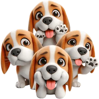 😛 dogs, puppies, cute, animals, pets, beagles telegram sticker