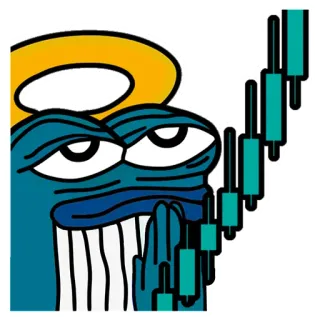 🙏 Pepe the Frog Лягушонок Пепе, Мем, Трейдинг, Фондовый рынок, Stonks whatsapp sticker