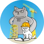 🏗 cat, construction, engineer, building, hardhat, blueprint, crane telegram sticker