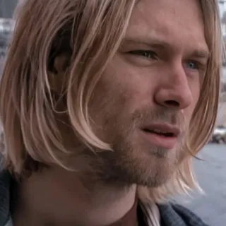 🤨 Kurt Cobain músico, cantor, guitarrista, Nirvana, Grunge telegram sticker
