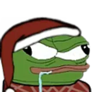 😋 Pepe the Frog pepe, frog, meme, christmas, santa hat, twitch whatsapp sticker