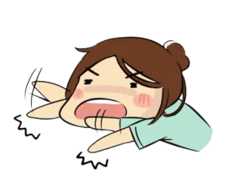 😟 esausto, stanco, cartone animato, espressione, personaggio dei cartoni animati, chibi whatsapp sticker