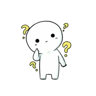 😯 pregunta, confundido, pensando, kawaii, lindo telegram sticker