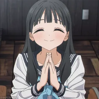 💠 Anime, Ragazza, Sorriso, Uniforme scolastica, Cartone animato, Personaggio telegram sticker
