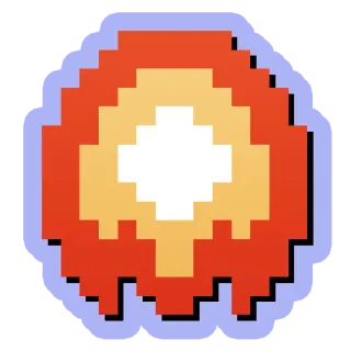 🔥 Pixel art, Boule de feu, Rétro, Jeu, 8-bit, Explosion, Flamme, Pixel telegram sticker