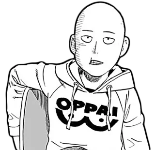 😗 Saitama One Punch Man OPPAI anime, manga, hero, one punch man, saitama telegram sticker