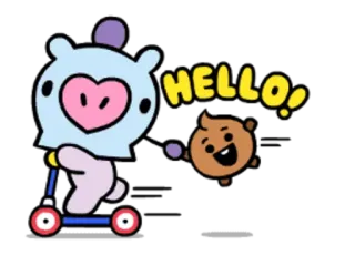 👋 HELLO! Desenho animado, Fofo, Amigável, Saudação, Personagem telegram sticker