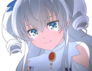 😭 Anime, Mädchen, Weißes Haar, Blaue Augen, Süß telegram sticker