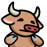 🙃 toro, animal, dibujo animado, pegatina, lindo, mascota telegram sticker