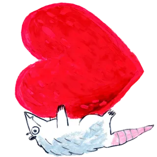 💖 opos, serce, zwierzę, miłość, słodki telegram sticker