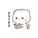 😠 gato, animal, estudio, libro, enojado, lindo, pegatina telegram sticker