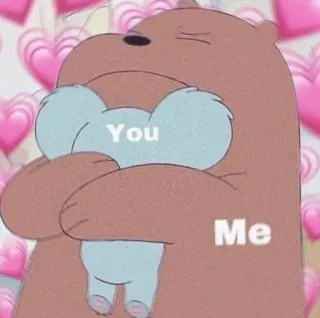 💜 You
Me 곰, 포옹, 사랑, 만화, 귀여운 telegram sticker