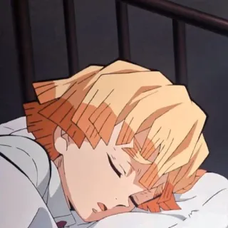 🛌 Zenitsu Agatsuma Demon Slayer Zenitsu Agatsuma, Demon Slayer, Anime, dormir, personnage, Manga telegram sticker
