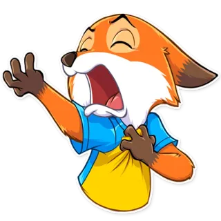 😩 fox, cartoon, distress, upset, expression, orange, animal telegram sticker