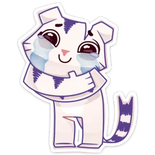 😭 Katze, weinen, traurig, Cartoon, Sticker telegram sticker