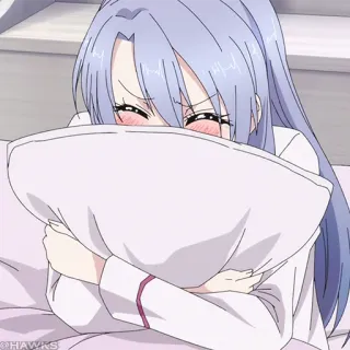 🧪 动漫, 哭, 枕头, 情绪, 女孩, 伤心 telegram sticker