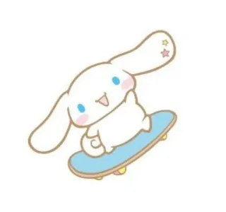 🌟 Cinnamoroll cinnamoroll, sanrio, skateboard, süß, kawaii telegram sticker