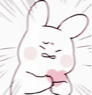 💗 kelinci, kartun, hewan, imut, hati telegram sticker
