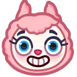 😬 만화, 분홍색, 동물, 귀여운, 행복한, 이모티콘 telegram sticker