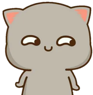 😏 gato, mono, kawaii, dibujos animados, pegatina whatsapp sticker