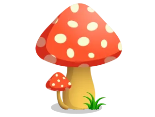 🍄 mushroom, toadstool, fungi, nature, forest, fairy tale, red, white spots telegram sticker