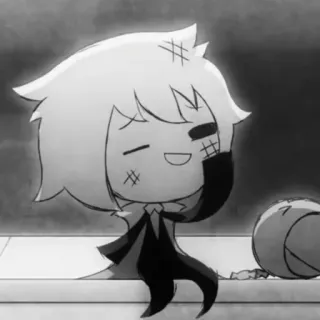 🖤 Anime, Mangá, Escala de cinza, Desenho animado, Personagem, Ferimento telegram sticker