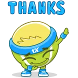 🙃 THANKS теннис, спорт, спасибо, благодарю, мяч, мультик, милый, позитив whatsapp sticker