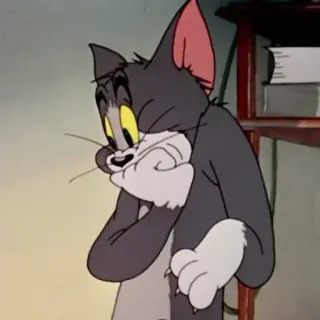 🐱 Tom Cat Tom and Jerry Kartun, Kucing, Lucu, Khawatir, Imut, Meme whatsapp sticker
