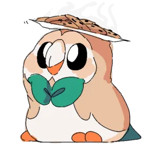 🍪 Rowlet Pokemon pokemon, rowlet, anime, mignon, hibou telegram sticker