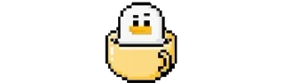 ☕️ Pixel art, Pato, Plátano, Lindo, Animal, Dibujos animados telegram sticker
