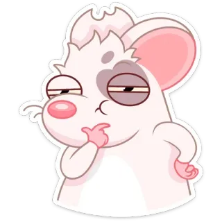 🤔 мышь, животное, мультик, милый, грызун telegram sticker
