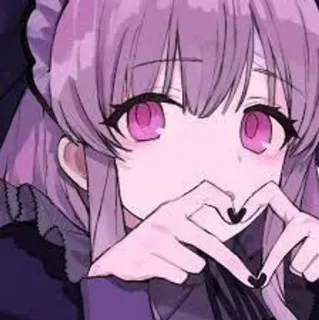 🖤 Anime, Menina, Fofa, Roxo, Coração telegram sticker