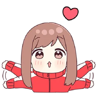 ☺️ Anime, Hart, Leuk, Cartoon, Chibi, Meisje telegram sticker