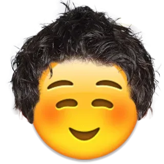 ☺️ Emoji, tersenyum, wajah, rambut, senang, emotikon whatsapp sticker