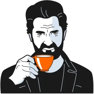 ☕️ homme, café, boisson, breuvage, portrait telegram sticker