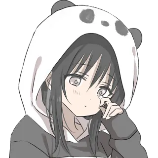 😢 Anime, Fille, Panda, Mignon, Sticker telegram sticker
