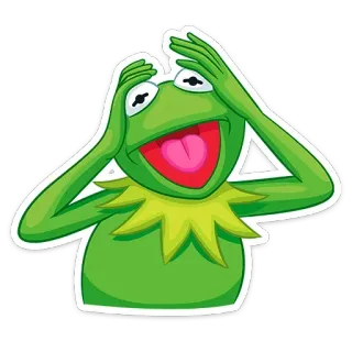 😲 Kermit kermit the frog, frog, meme, shock, omg, muppets, puppet telegram sticker