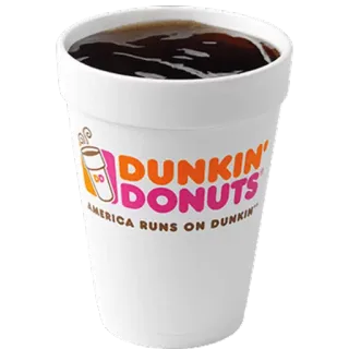 ☕ DUNKIN' DONUTS AMERICA RUNS ON DUNKIN' coffee, dunkin donuts, beverage, styrofoam cup, drink telegram sticker
