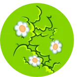 👋 ดอกไม้, ลายดอกไม้, ธรรมชาติ, สีเขียว telegram sticker
