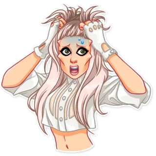 😱 phụ nữ, căng thẳng, lo lắng, hoạt hình, biểu cảm telegram sticker