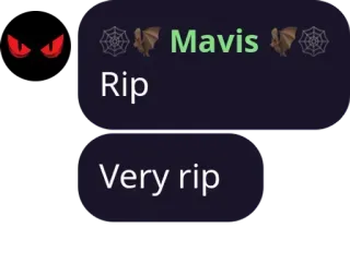 ☠️ Mavis Rip
Very rip bat, halloween, spiderweb, rip telegram sticker