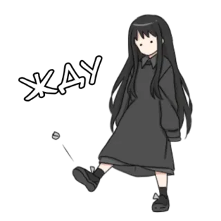 ⏳ ЖДУ fille, animé, attente, triste, manga telegram sticker