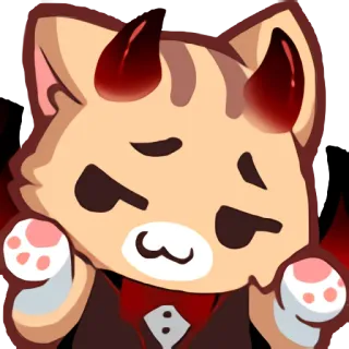 😈 แมว, ปีศาจ, ปีศาจ, น่ารัก, สัตว์ telegram sticker